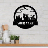 Custom Farmhouse Cut Metal Sign Farmer Personalized Metal Farm Sign House Monogram Wall Hanging Gift For Farmers Decorations